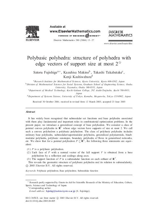 (PDF) Polybasic polyhedra: structure of polyhedra with edge vectors of ...
