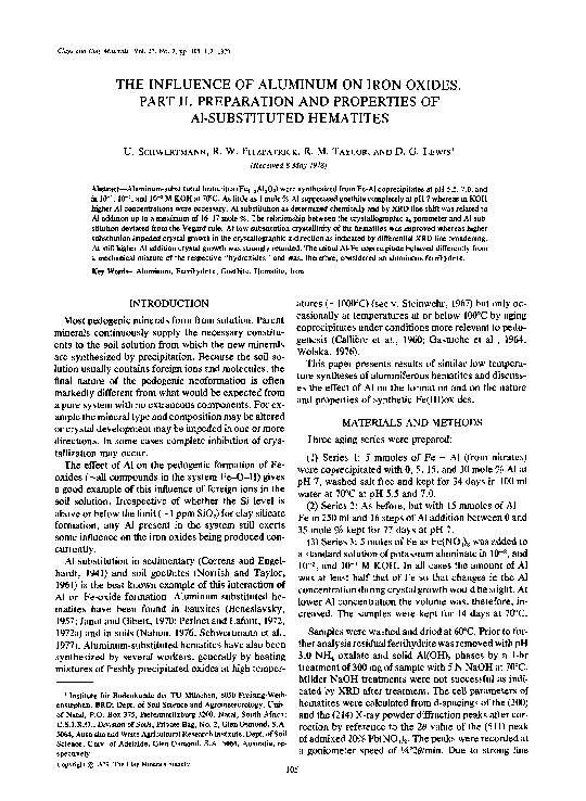 (PDF) The influence of aluminum on iron oxides. Part II. Preparation ...