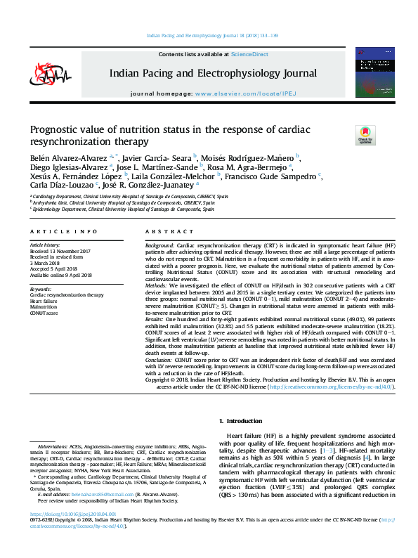 (PDF) Prognostic value of nutrition status in the response of cardiac ...