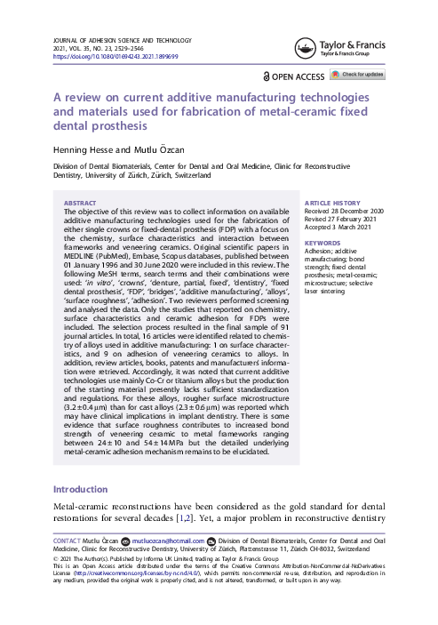 (PDF) A review on current additive manufacturing technologies and ...