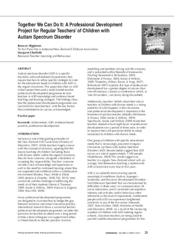 (PDF) Together We Can Do It: A Professional Development Project for ...