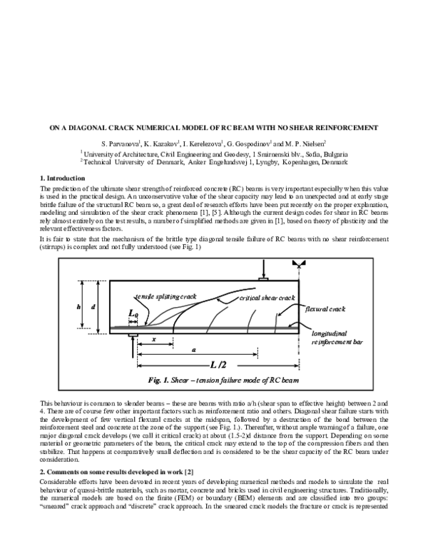 (PDF) ON A DIAGONAL CRACK NUMERICAL MODEL OF RC BEAM WITH NO SHEAR ...