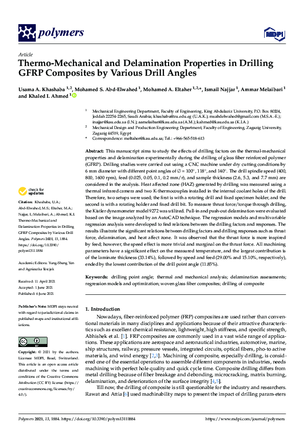(PDF) Thermo-Mechanical and Delamination Properties in Drilling GFRP ...