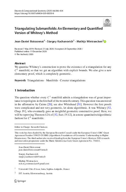 (PDF) Triangulating Submanifolds: An Elementary and Quantified Version ...