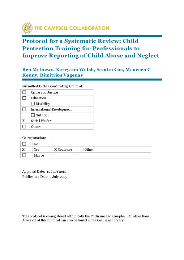 (PDF) PROTOCOL: Protocol for a Systematic Review: Child Protection ...
