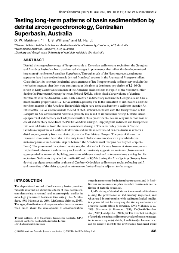 PDF) Testing long‐term patterns of basin sedimentation by detrital
