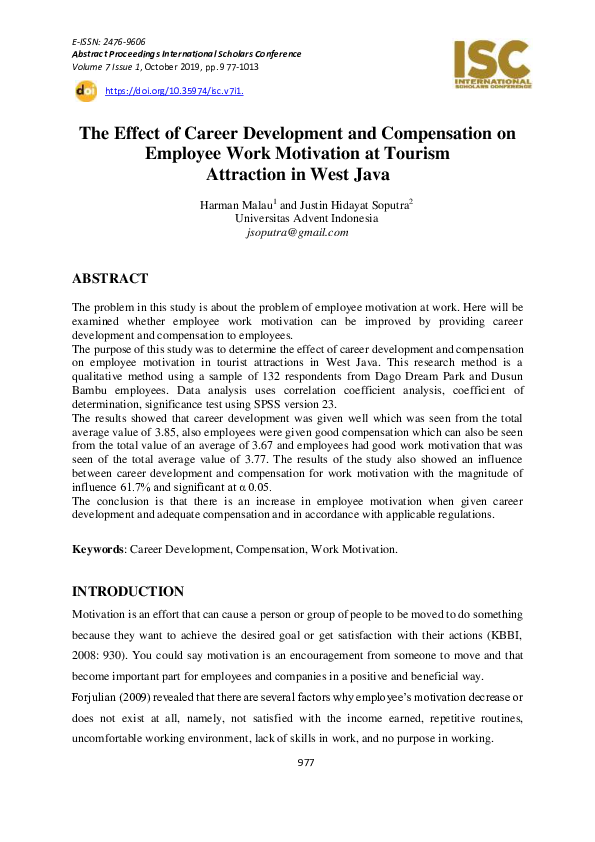 (PDF) The Effect of Career Development and Compensation on Employee ...