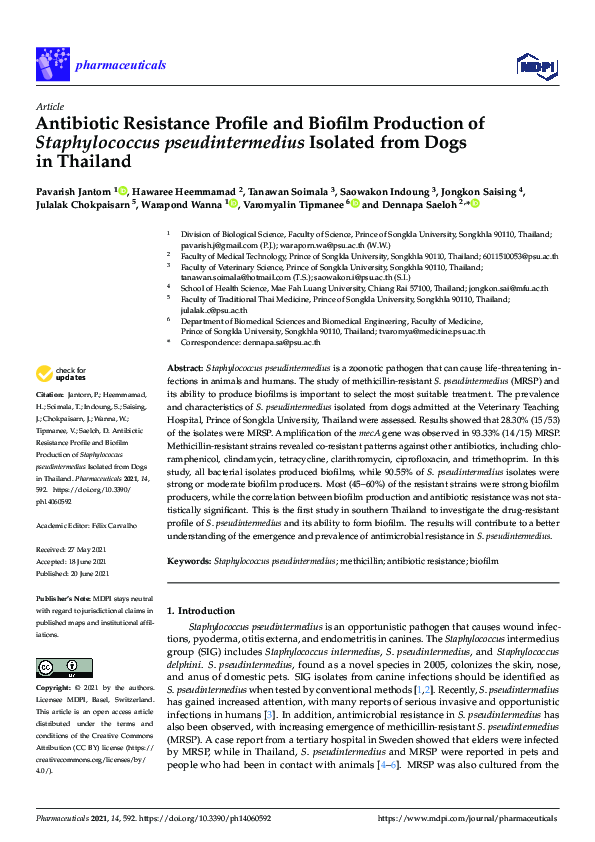 (PDF) Antibiotic Resistance Profile and Biofilm Production of ...