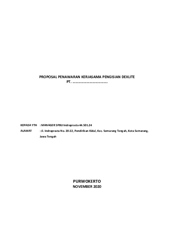 (PDF) Proposal kerjasama SPBU