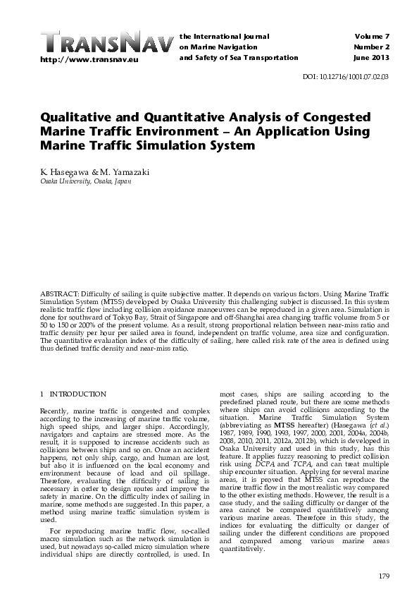 (PDF) Qualitative and Quantitative Analysis of Congested Marine Traffic ...