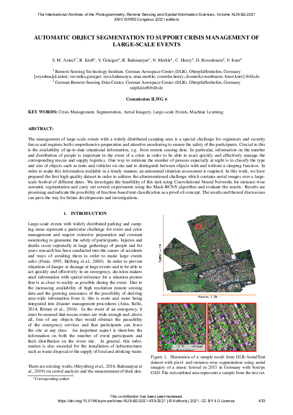 (PDF) Automatic Object Segmentation to Support Crisis Management of ...