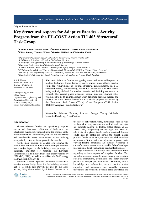 (PDF) Key Structural Aspects for Adaptive Facades - Activity Progress ...
