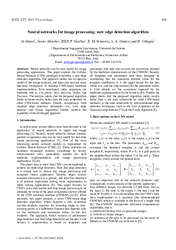 (PDF) Neural networks for image processing: new edge detection algorithm