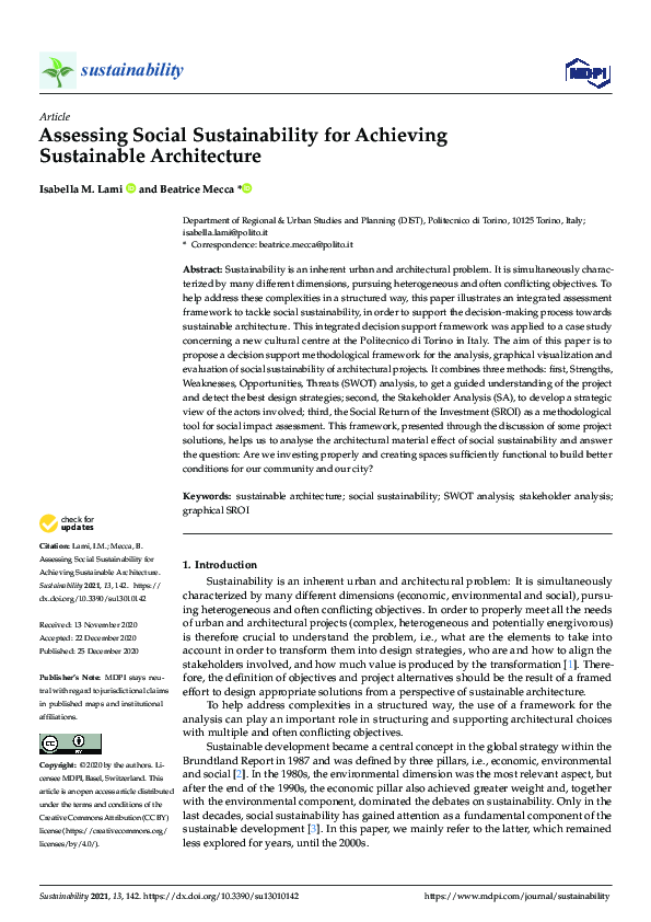 (PDF) Assessing Social Sustainability for Achieving Sustainable ...