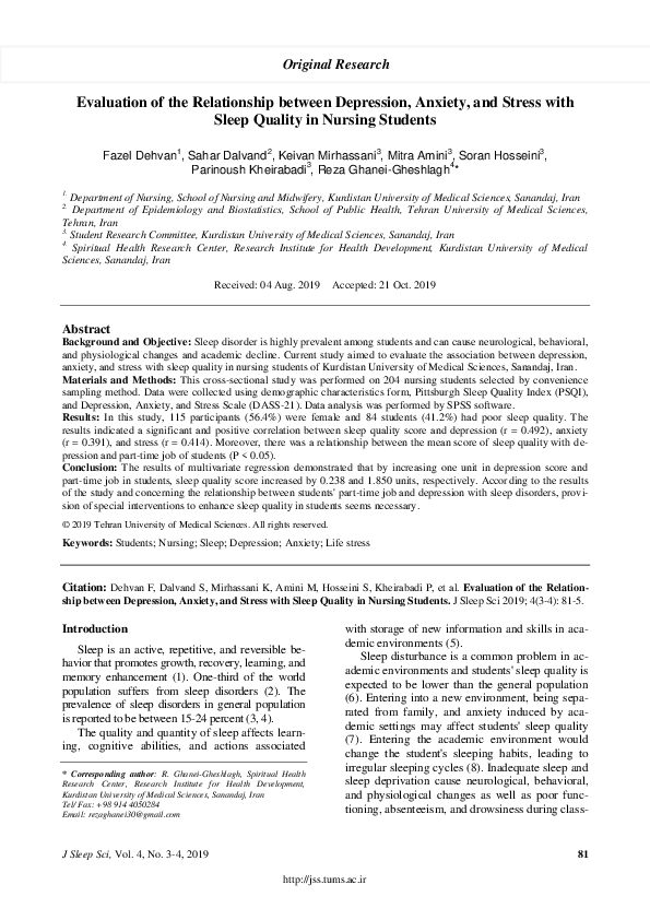 (PDF) Evaluation of the Relationship between Depression, Anxiety, and ...