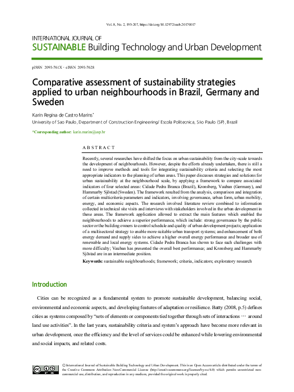 (PDF) Comparative assessment of sustainability strategiesapplied to ...