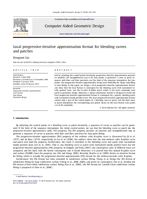 (PDF) Local progressive-iterative approximation format for blending ...