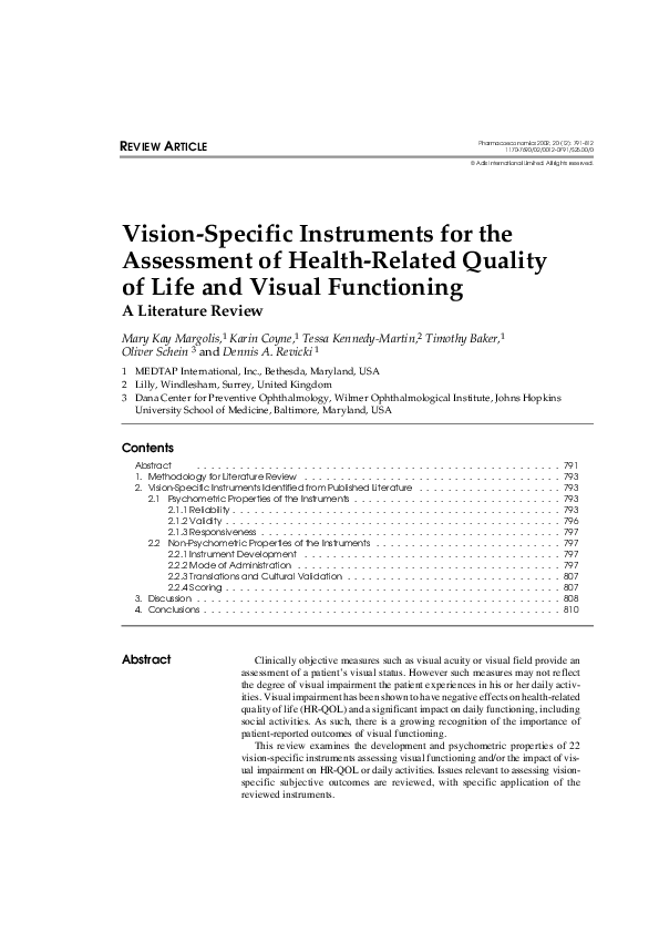 (PDF) Vision-Specific Instruments for the Assessment of Health-Related ...