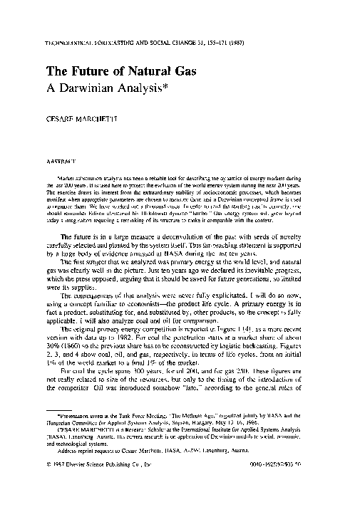 (PDF) The future of natural gas