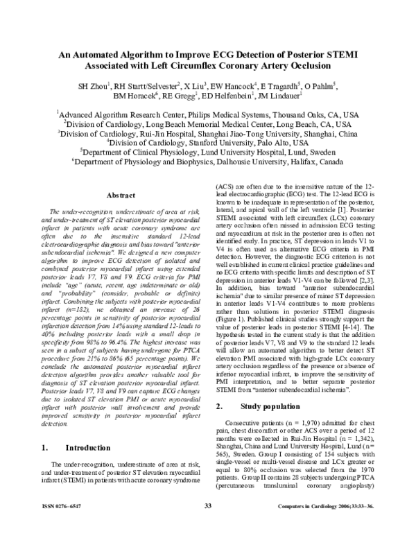 (PDF) An automated algorithm to improve ECG detection of posterior ...