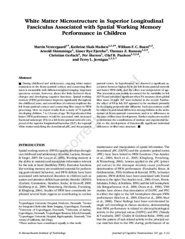 (PDF) White Matter Microstructure in Superior Longitudinal Fasciculus ...