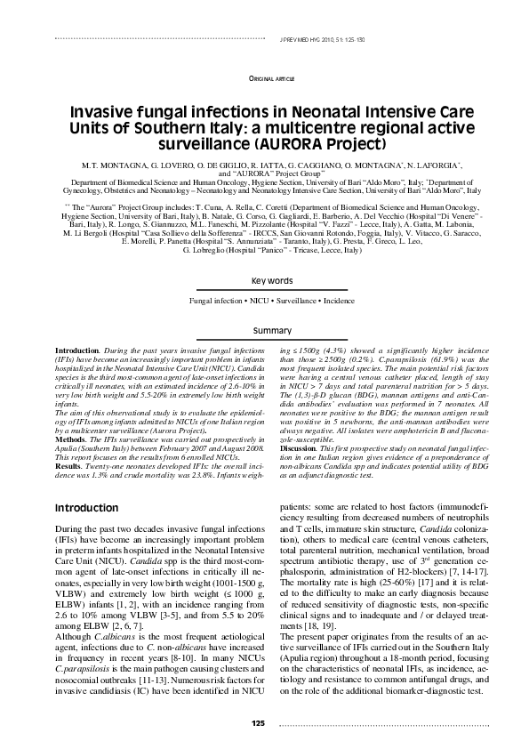 (PDF) Invasive fungal infections in neonatal intensive care units of ...