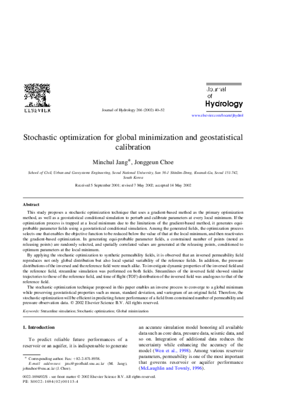 (PDF) Stochastic optimization for global minimization and ...