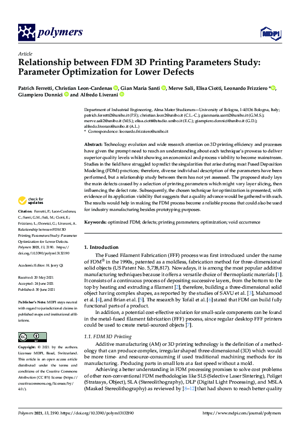 (PDF) Relationship between FDM 3D Printing Parameters Study: Parameter ...