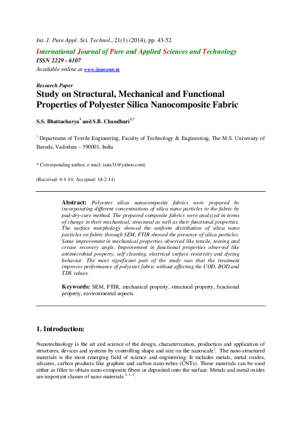 (PDF) Study on Structural, Mechanical and Functional Properties of ...
