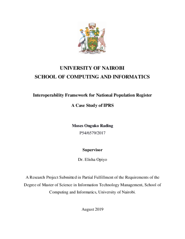 (PDF) Interoperability Framework for National Population Register A ...