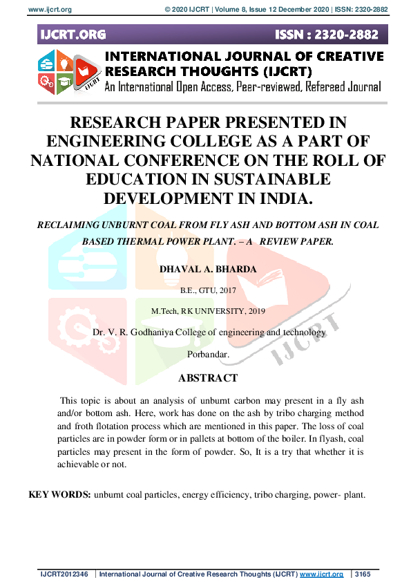 (PDF) Research Paper Presented in Engineering College as a Part of ...