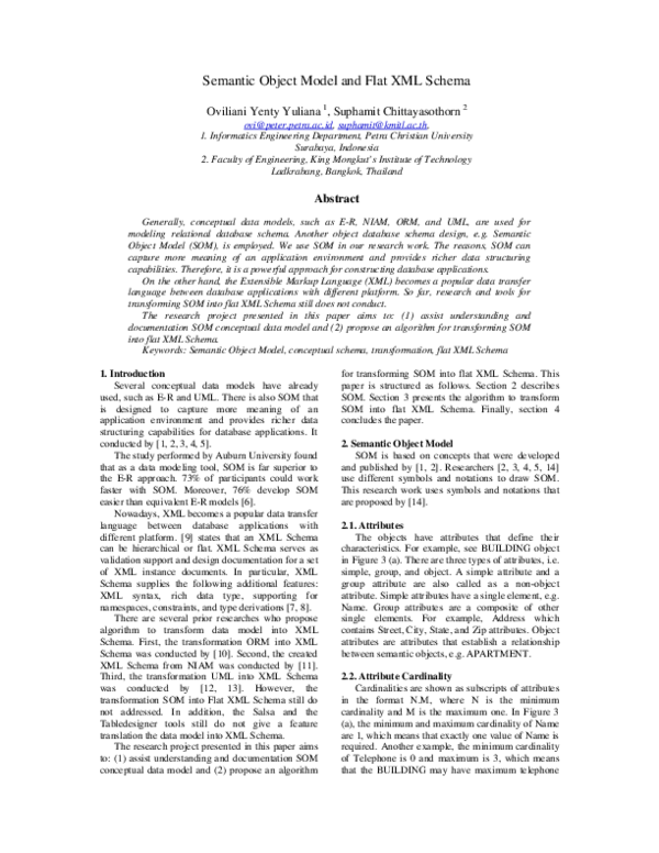 (PDF) Semantic Object Model and Flat XML Schema