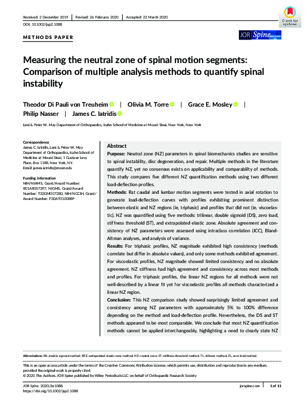 (PDF) Measuring the neutral zone of spinal motion segments: Comparison ...