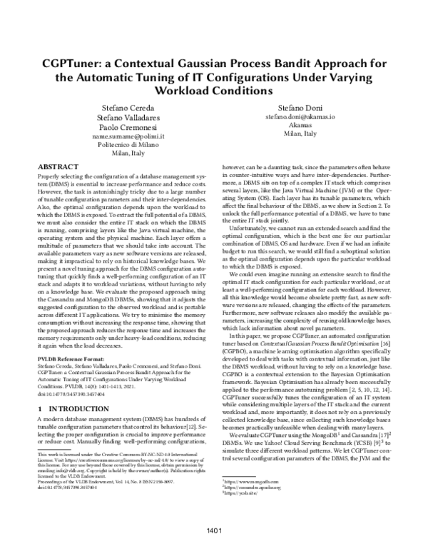 (PDF) CGPTuner: a Contextual Gaussian Process Bandit Approach for the ...