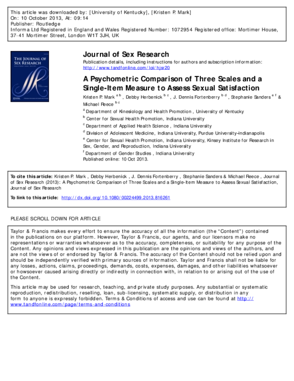 (PDF) A Psychometric Comparison of Three Scales and a Single-Item ...