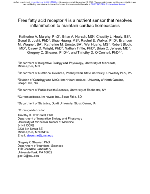 (PDF) Free fatty acid receptor 4 is a nutrient sensor that resolves ...