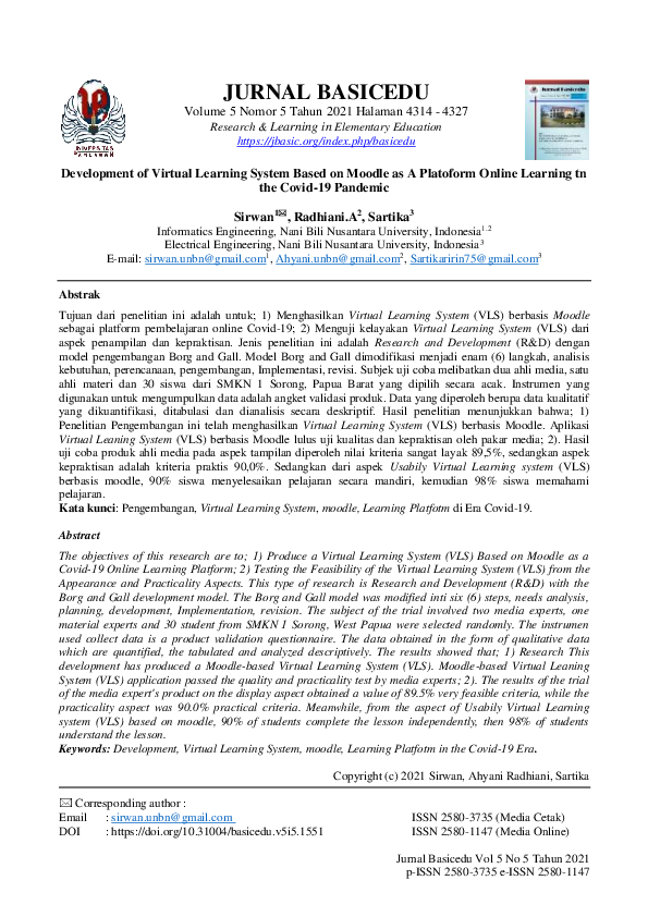 (PDF) Development of Virtual Learning System Based On Moodle as A ...