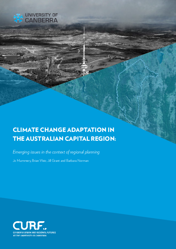 (PDF) Climate change adaptation in the Australian capital region ...