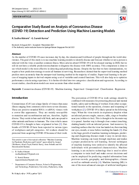 (PDF) Comparative Study Based on Analysis of Coronavirus Disease (COVID ...