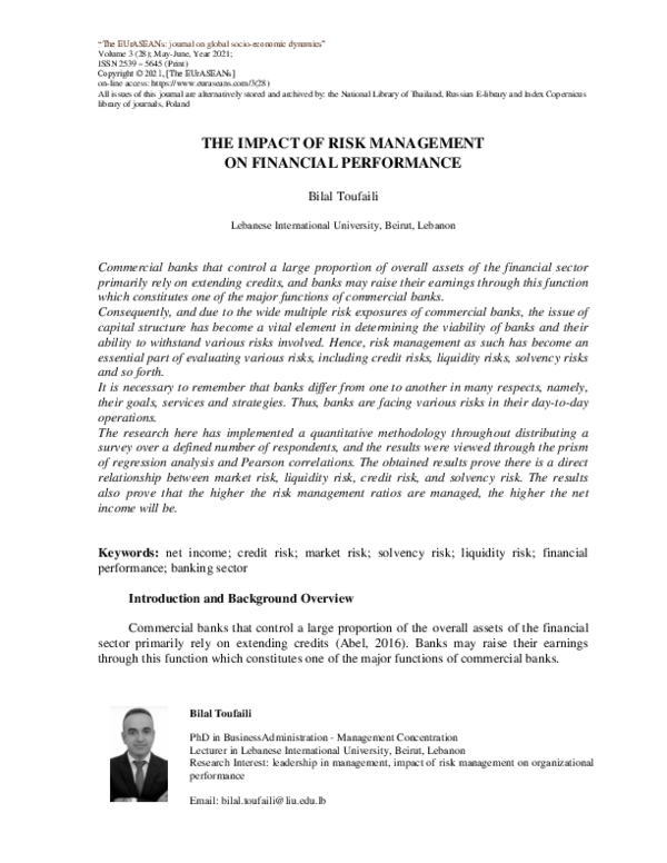 (PDF) The Impact of Risk Management on Financial Performance