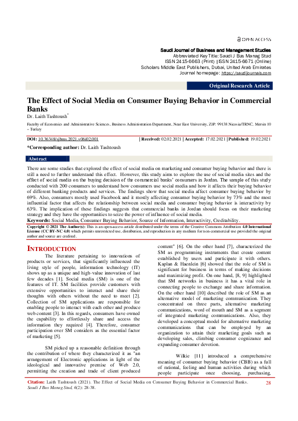 (PDF) The Effect of Social Media on Consumer Buying Behavior in ...
