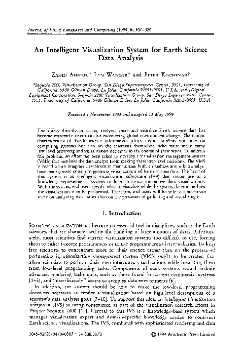 (PDF) An intelligent visualization system for earth science data analysis