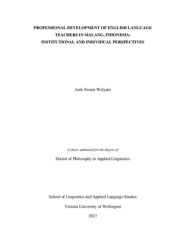 (PDF) Professional development of English language teachers in Malang ...