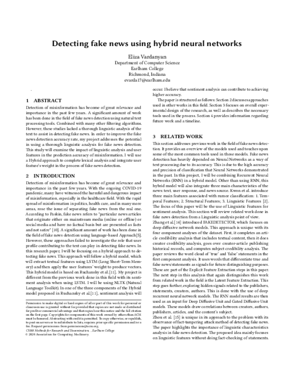 (PDF) Detecting fake news using hybrid neural networks