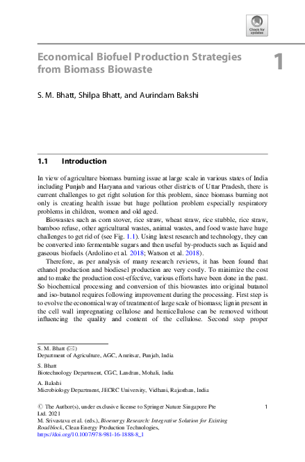 (PDF) Economical Biofuel Production Strategies from Biomass Biowaste 1