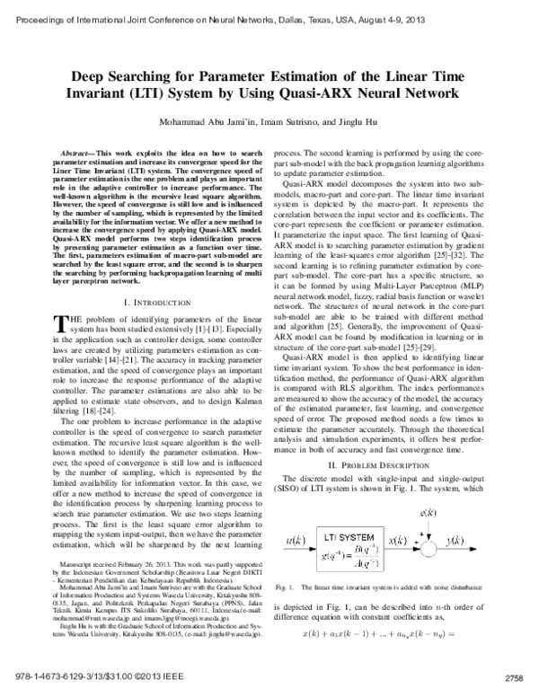 (PDF) Deep searching for parameter estimation of the linear time ...