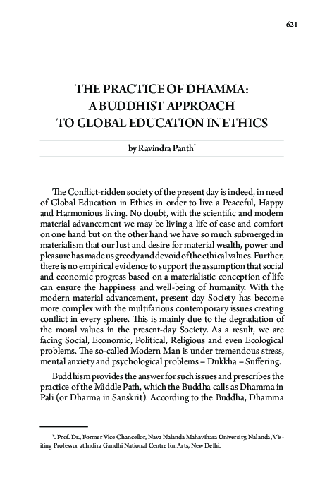 (PDF) The Practice of Dhamma: A Buddhist Approach to Global Education ...
