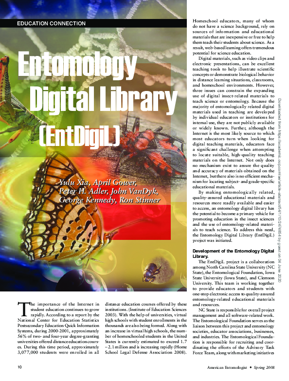 (PDF) Entomology Digital Library (EntDigiL)