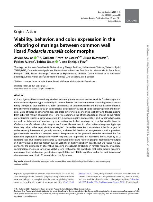 (PDF) Viability, behavior, and color expression in the offspring of ...