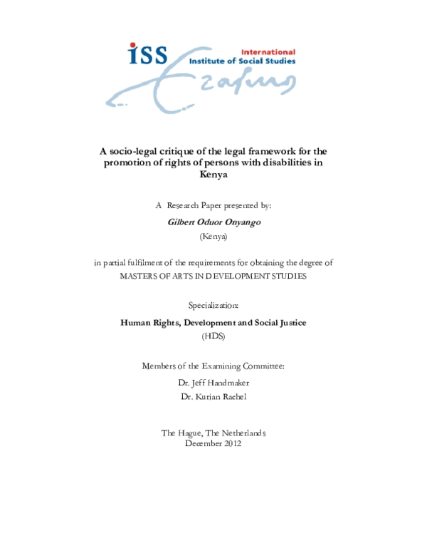 (PDF) A socio-legal critique of the legal framework for the promotion ...